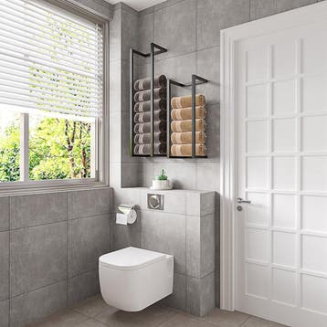 Nieuw Handdoekhouder Handdoekrek Zwart 70 Cm plak of boor, Ophalen of Verzenden, Nieuw, Zwart, Handdoekenrek