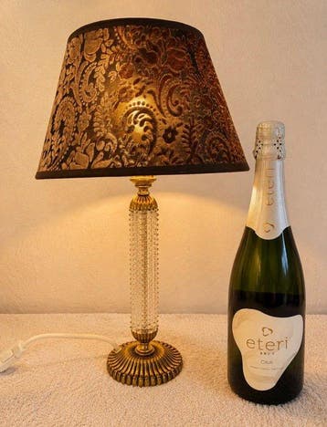 Tafellamp - Paris - Glas, Messing, Textiel - Glass Design