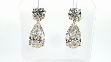 Oorbellen - 14 karaat Geel goud - 6.16ct. tw. Diamant, Sieraden, Tassen en Uiterlijk, Oorbellen, Nieuw