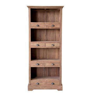 Landelijke boekenkast met 8 ladenBoekenkasten, Huis en Inrichting, Kasten | Boekenkasten, Ophalen of Verzenden, Nieuw