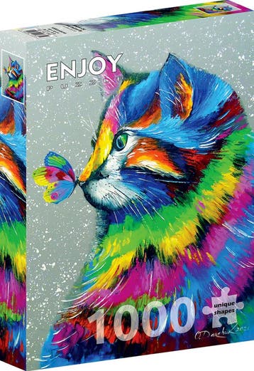 Bright Cat and Butterfly Puzzel (1000 stukjes) | Enjoy, Verzenden, Nieuw