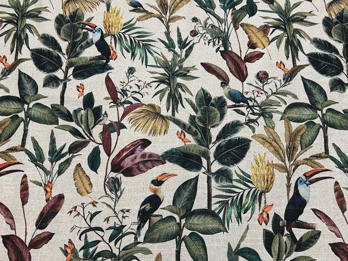 Geen reserveprijs!!! Tropische symfonie tussen bladeren en, Antiek en Kunst, Antiek | Kleden en Textiel