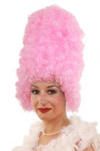 Luxe Hoge Pruik Rococo Roze met Gratis 2x Haarnetje Hofdame, Kleding | Dames, Ophalen of Verzenden, Nieuw, Carnaval