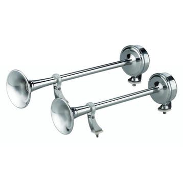 Talamex RVS Scheepshoorn Dubbel 12/24V-Geschikt voor 24 volt, Ophalen of Verzenden