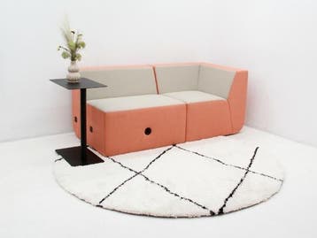 Modulaire bank Conceptual - stof beige en zacht oranje -, Werkplek, Ophalen of Verzenden, Gebruikt, Overige typen