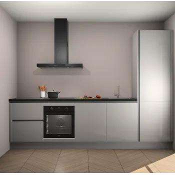 Zijdegrijze hoogglans greeploze keuken Praag 21496, Verzenden, Nieuw