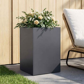 vidaXL Plantenbak Antraciet 50 x 50 x 75 cm Koudgewalst, Verzenden, Minder dan 60 cm, Nieuw, Metaal