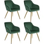 Eetkamerstoel Marilyn fluweellook, gouden poten - donkergroe, Verzenden, Nieuw