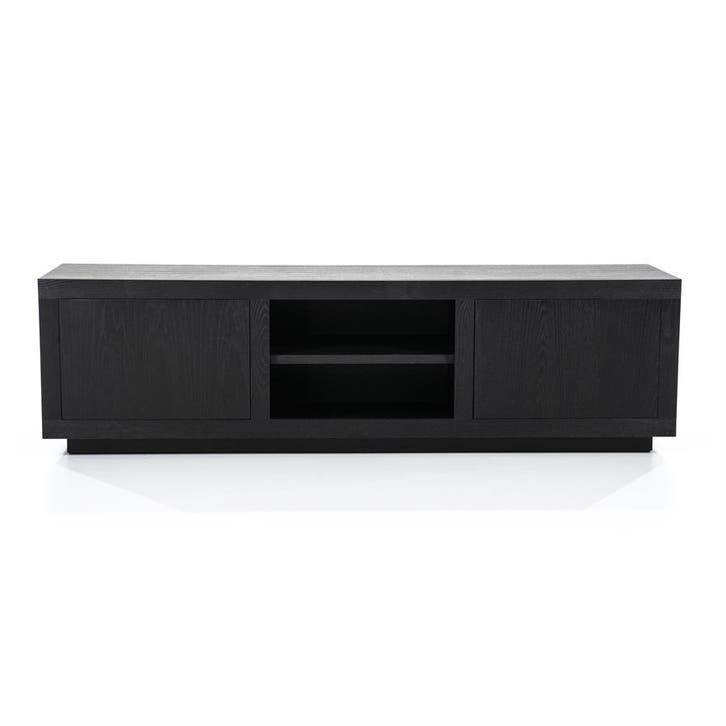 TV meubel Helsinki 160 cm 2-drs. - zwart, Huis en Inrichting, Kasten | Televisiemeubels