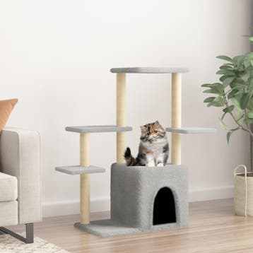 vidaXL Kattenmeubel met sisal krabpalen 97,5 cm lichtgrijs, Verzenden, Nieuw