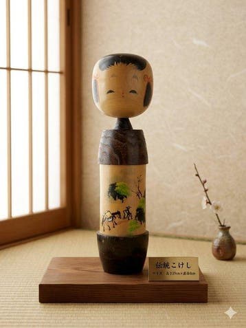 Vintage Japanse creatieve Kokeshi-pop door Usaburo Okamoto -