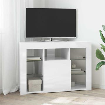 vidaXL Hoek LED TV Kast 100x40x68cm Hoogglans Wit Bewerkt, Huis en Inrichting, Minder dan 50 cm, Verzenden, Nieuw, Minder dan 100 cm