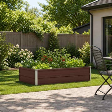 vidaXL Verhoogd Tuinbed Bruin 100 x 80 x 24 cm koudgewalst, Minder dan 30 cm, Verzenden, Nieuw, Metaal