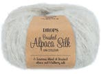 DROPS Brushed Alpaca Silk Uni Colour - 35 parelgrijs - Wol, Ophalen of Verzenden, Nieuw