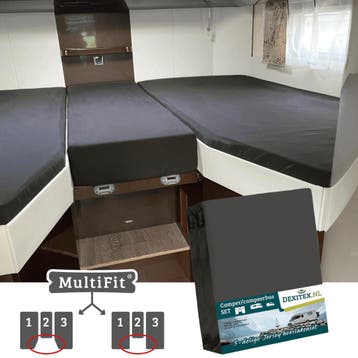 MultiFit®Jersey hoeslakenset - 3 delig met midden matras, Eenpersoons, Verzenden, Nieuw, Wit