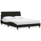 vidaXL Bed met matras Hanko stof zwart 140x200 cm, Huis en Inrichting, Slaapkamer | Bedden, Verzenden, Zwart, 140 cm, 200 cm
