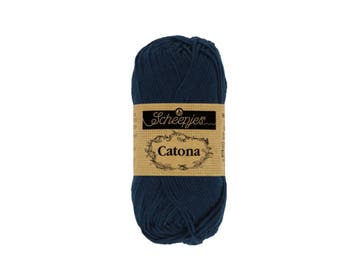 Scheepjes Catona - 10g - 124 Ultramarine, Ophalen of Verzenden, Nieuw, Breien of Haken, Wol of Garen