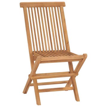 vidaXL Klapstoelen 4 stuks van massief teakhout, Verzenden, Nieuw