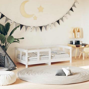 vidaXL Kinderbedframe 70x140 cm massief grenenhout wit, Kinderen en Baby's, Kinderkamer | Bedden, Verzenden, Nieuw