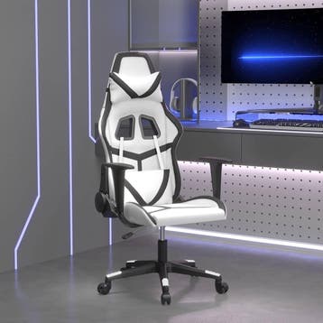 vidaXL Gamestoel kunstleer wit en zwart, Verzenden, Nieuw, Zwart
