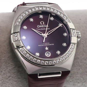 OMEGA - 36 mm, stainless steel on a leather strap -, Nieuw