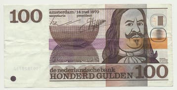 Nederland 100 Gulden 1970 Michiel de Ruyter, Ophalen of Verzenden, 100 gulden, Los biljet