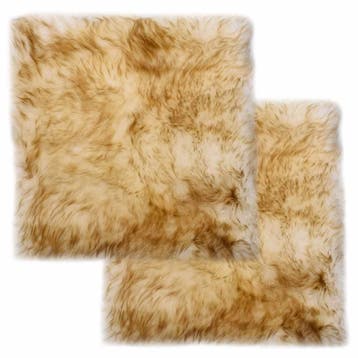 vidaXL Stoelkussens 2 st 40x40 cm echt schapenvacht, Huis en Inrichting, Woonaccessoires | Kussens, Verzenden, Nieuw, Bruin