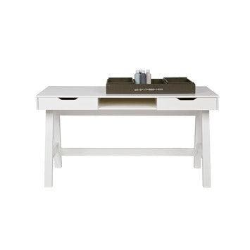 WOOOD Nikki Bureau Grenenhout Wit 75x140x62 — nieuw, Nieuw