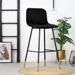 50% Korting: Velvet barkruk Mikky zwart 65-78 cm, Ophalen, Zo goed als nieuw