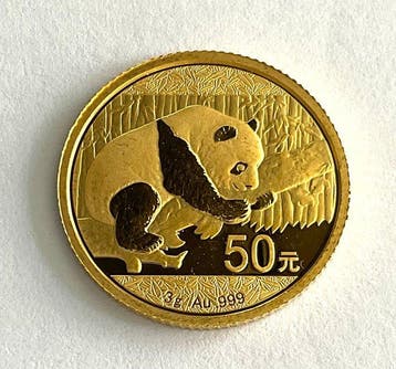China. 50 Yuan 2016 - Panda - 3 g