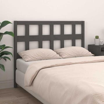 vidaXL Hoofdbord 125,5x4x100 cm massief grenenhout grijs, Verzenden, Nieuw, Grijs, Hout