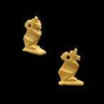 Oud-Egyptisch Faience amuleet van een kat (Bastet) (1x) -