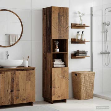 vidaXL Badkamerkast Oud hout 36.5 x 38 x 180 cm Bewerkt hout, Huis en Inrichting, Tafels | Kaptafels, Verzenden, Nieuw