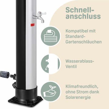 Buitendouche Solar ZilverZwart 35 Liter (Zwembaden), Verzenden, Nieuw