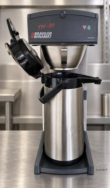 BRAVILOR BONAMAT TH20 KOFFIEZETAPPARAAT MET NIEUWE AIRPOT, Overige modellen, 10 kopjes of meer, Nieuw, Gemalen koffie