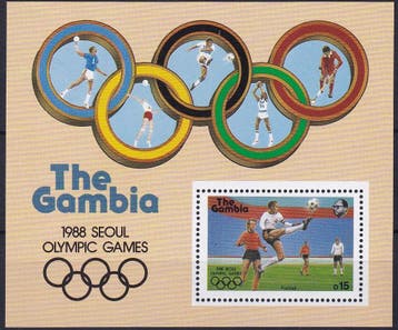 Gambia - 1987 - Olympische spelen - Postfris, Verzenden, Postfris, Sport