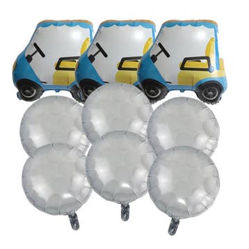 Folie ballonnen set Golfkarretjes en golfballen 9-delig, Verzenden, Nieuw, Overige typen, Overige merken