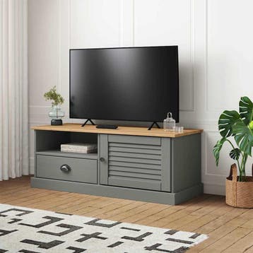 vidaXL Tv-meubel VIGO 106x40x40 cm massief grenenhout grijs, Huis en Inrichting, Kasten | Televisiemeubels, 100 tot 150 cm, Verzenden