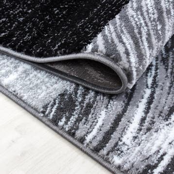 Modern Vloerkleed | Parma | Blokken | Zwart | 160x230 cm, Huis en Inrichting, Stoffering | Tapijten en Kleden, Verzenden, Nieuw