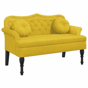 Halbankje Fluweel Geel | 35% Korting | Tweedekansje, Minder dan 75 cm, Tweepersoons, Ophalen of Verzenden, Zo goed als nieuw
