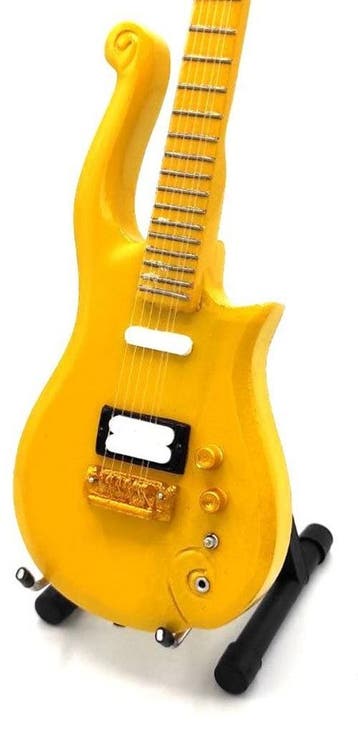 Miniatuur replica Cloud gitaar Geel - Prince, Ophalen of Verzenden, Nieuw, Pop, Beeldje of Miniatuur