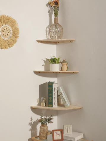 Set van 3 Houten Hoekplanken - Drijvende Wandplanken met Gol, Verzenden, Nieuw