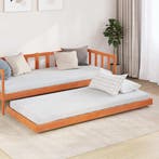 vidaXL Bedframe Wasbruin 70 x 190 cm Massief grenenhout, Verzenden, Nieuw, Bruin, Hout