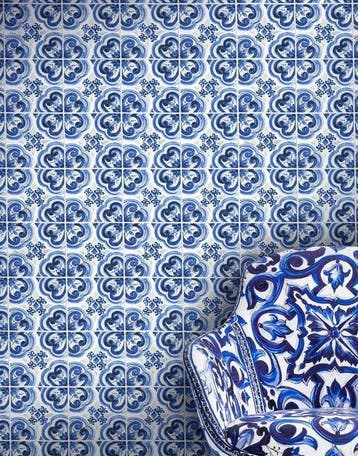 Maiolica Blauw – Mediterrane Elegantie - Textiel - 280 cm -