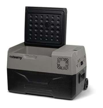 Steamy-E Elektrische Compressor Koelbox 27 Liter met Wielen, Watersport en Boten, Ophalen of Verzenden, Nieuw