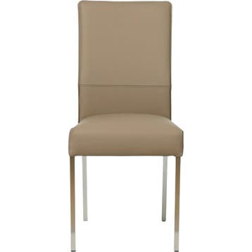 Set van 6 Leren eetkamerstoelen Real - Toledo Mocca, Huis en Inrichting, Stoelen, Ophalen of Verzenden, Nieuw, Leer