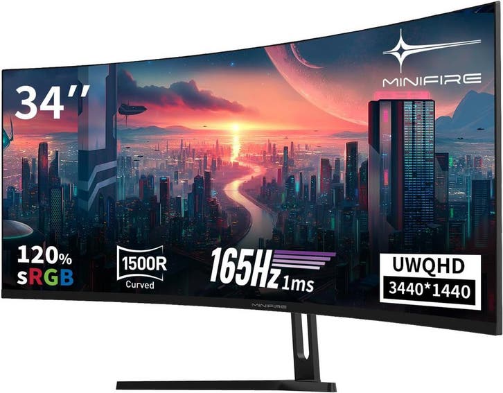 Gaming Monitor - Beeldscherm computer - 34 inch - Curved - 1, Computers en Software, Monitoren, Zo goed als nieuw, Verzenden