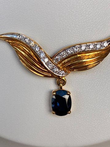 Ketting met hanger - 18 karaat Geel goud - 1.70ct. tw.