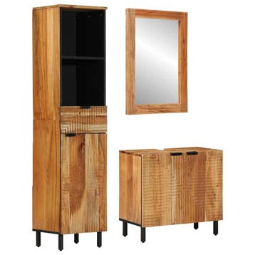 vidaXL Badkamerkastenset 3 st Naturel 38 x 33 x 160 cm, Huis en Inrichting, Verzenden, Nieuw