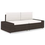 vidaXL Tweezitsbank sectioneel poly rattan bruin, Verzenden, Nieuw